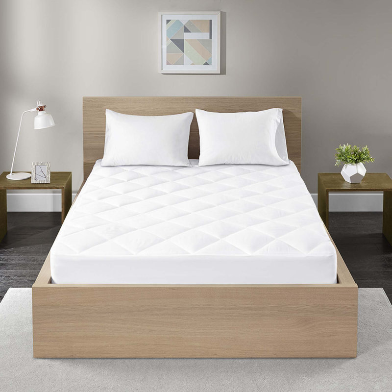 300 Thread Count Cotton Sateen Waterproof Mattress Pad, Hypoallergenic And Anti-Microbial For Health And Comfort, Twin
