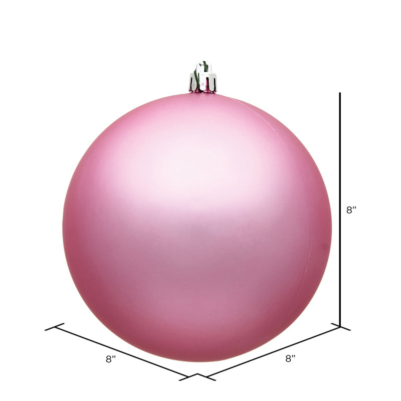 Ornement boule des Fêtes seulement, H 8 po x l 8 po x P 8 po, Rose