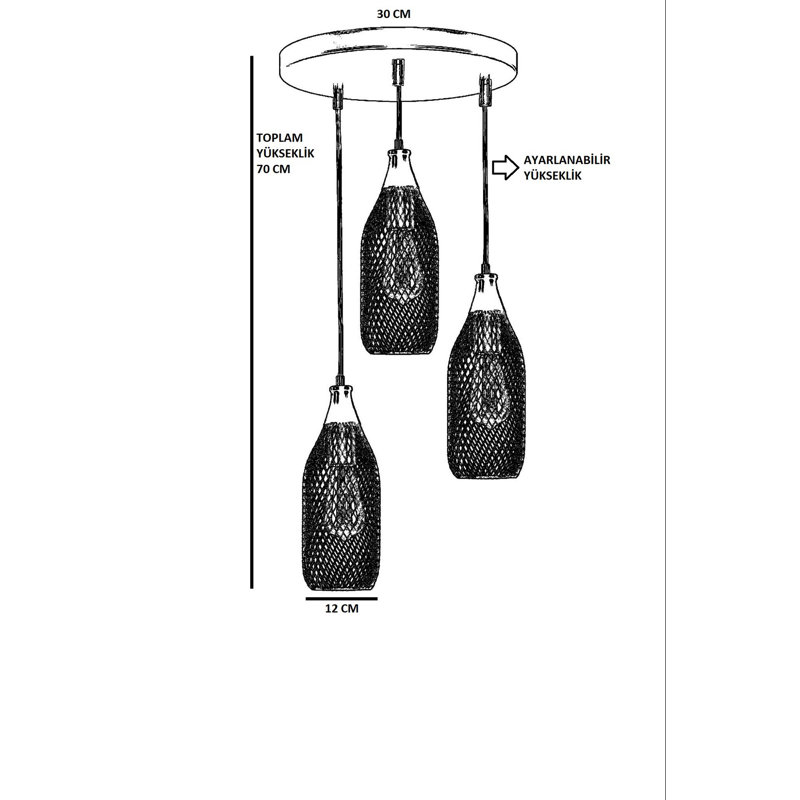Chandle Chandelier, Gold