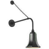 Thomas O'Brien, "Academy 20" Anchored Rex Barn Light in Matte Black with 9.25" White Savannah Shade