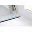 Table de salle à manger rectangulaire moderne en verre trempé avec cadre argenté (59,06 po)-827805152-827805153