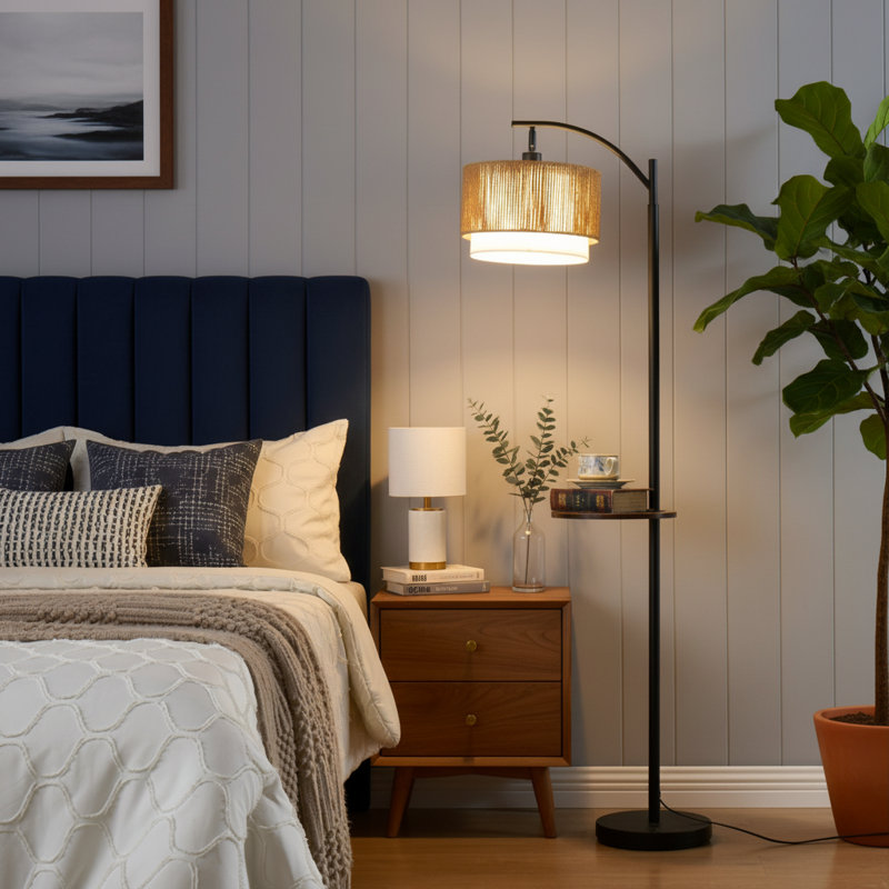 Lampe de table sur pied 63,2 po, Brun rustique