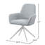 Chaise de salle à manger moderne et élégante en tissu d'ameublement gris avec pivotement sur 360 degrés