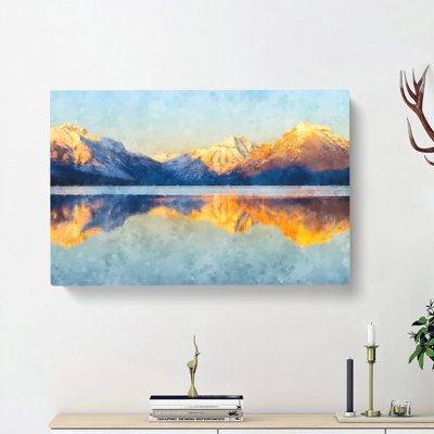 Sunlight over Lake McDonald - Wrapped Canvas