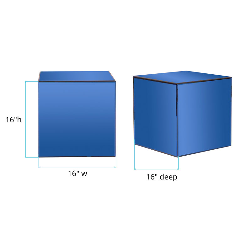 Natoli Glass Top End Table, Blue