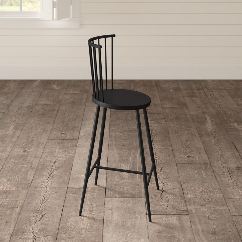 Lincoln Black Metal Spindle Back Counter Stool