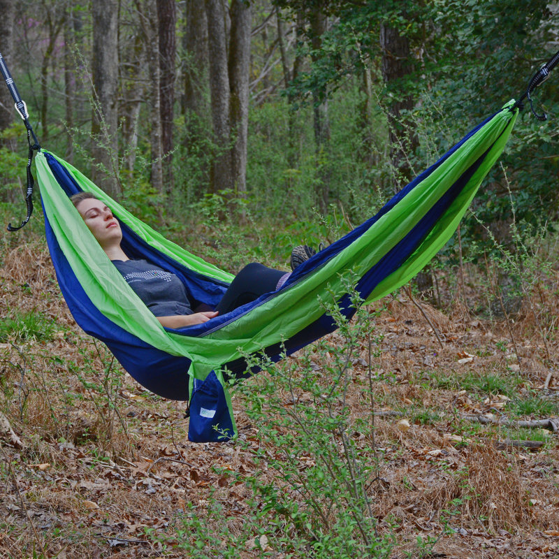 Hamac de camping Gould, Lime / bleu marine