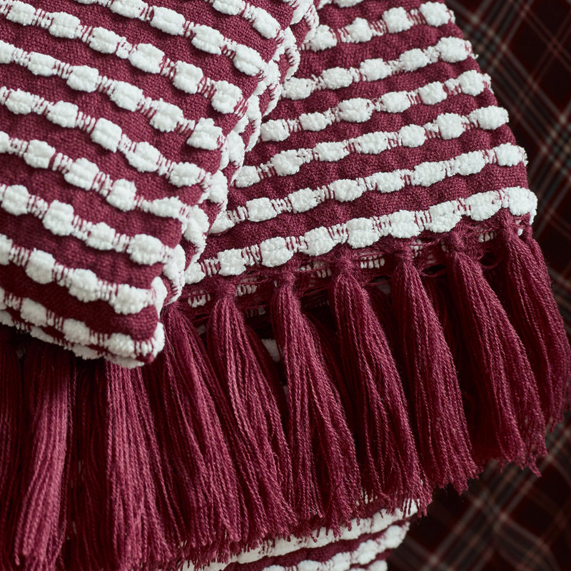 Stab Stitch 125x150cm Blanket Throw, Plum