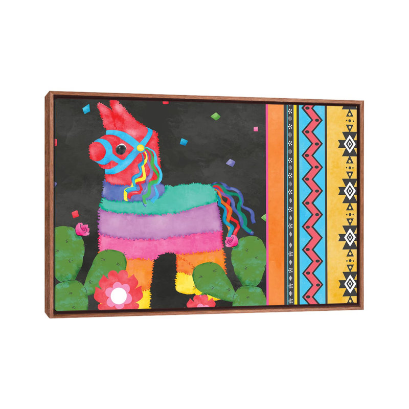 Décoration murale Pi Piata Party Collection A Kids, H 26 po x l 40 po x 1,5 po, Toile classique avec cadre brun