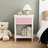 26.77''H Wooden Nightstand with One Drawer One Shelf for Kids, Adults, White+Golden handle-660845177