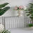 40x14x31" Rustic Iron Arched Fence Console Table, Weathered Silver Finish, Accent Table