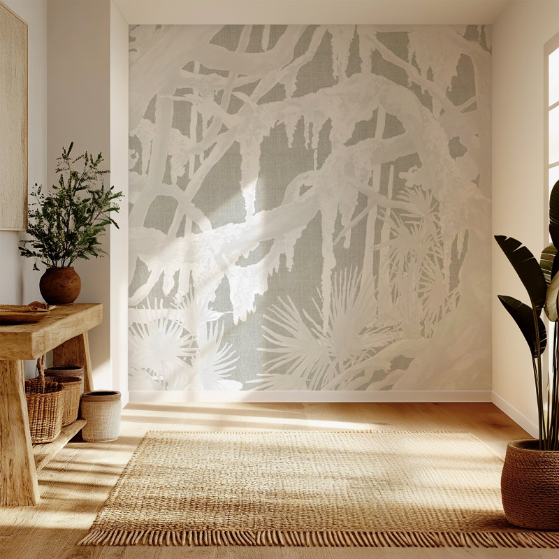 Kiawah Oaks Muted Mural by Megan Molten, Peel & Stick, White Linen