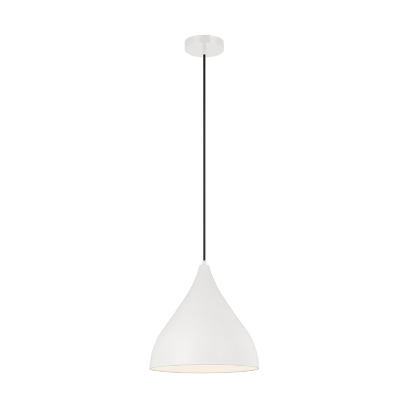 Luminaire suspendu conique à 1 lumière Ayer, Blanc mat, H 152 po x l 14 po x P 14 po
