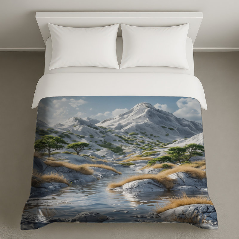 Housses de couette Snowy Mountain Landscape, Grand lit