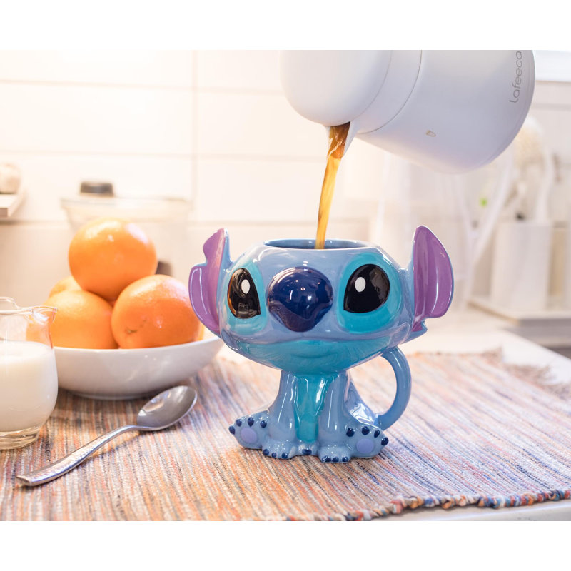 Tasse à café en céramique Disney Lilo & Stitch 3D | Peut contenir 15 onces