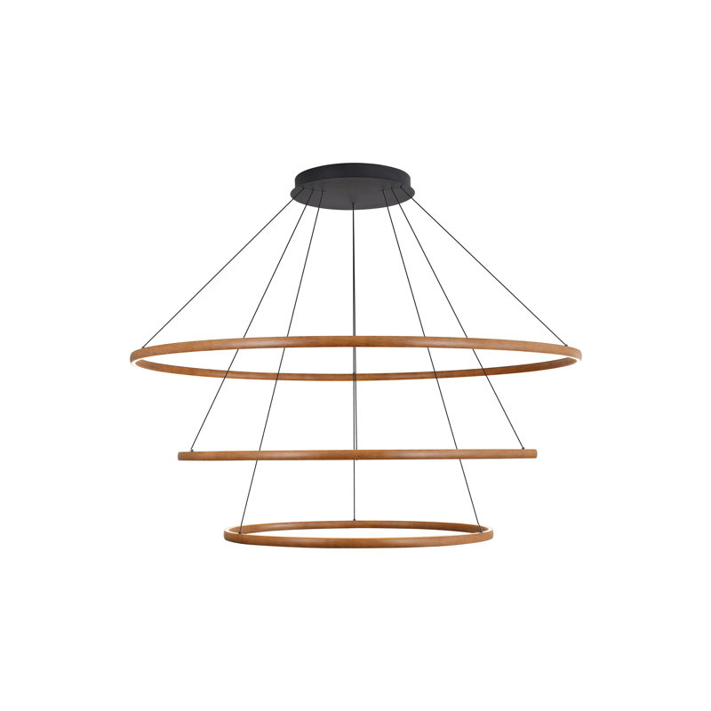 Lustre à anneau DEL 59 po Nurein, Noyer