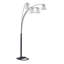 Lampe sur pied Kyle Arch, bras réglables, 4 abat-jour en cristal, noir, or-122359487