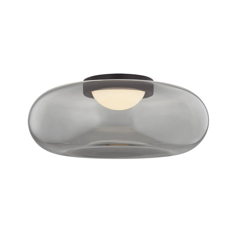 Opalesce 1-Light 2700K Dimmable Integrated LED Flush Mount, Bronze / Modern Brass