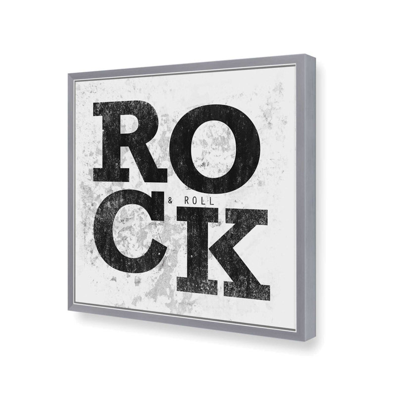 Reproduction d'art «Rock» par Masey St. Studios, L 36 x H 36, Argent, Impression encadrée