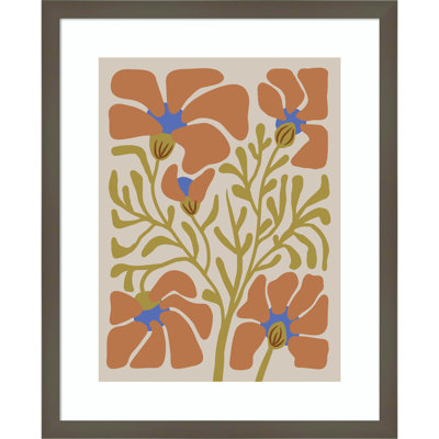 Expressive Abstract House Plant Orange Print