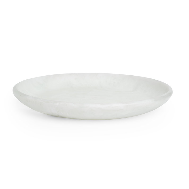 Plateau rond en résine Isanti - blanc, H 2 po x l 14 po x P 14 po