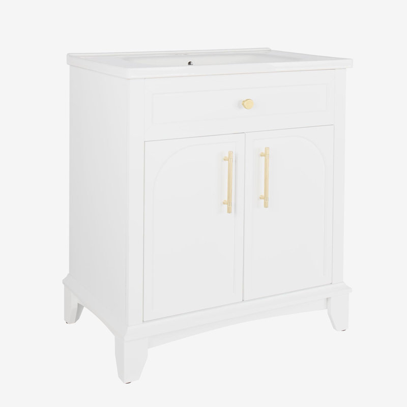 Armoire de salle de bain 27,8 po, seulement armoire, blanc, Blanc