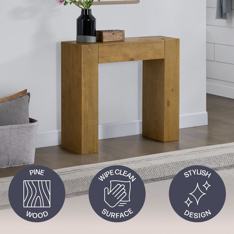 Stockyard 36" Solid Wood Console Table, Oak, Oak