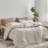 Striped Duvet Cover Set 100% Washed Cotton Linen Like Textured-105229476-105229477