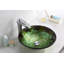 Lavabo de salle de bain vasque circulaire en verre trempé emerald burst Makata