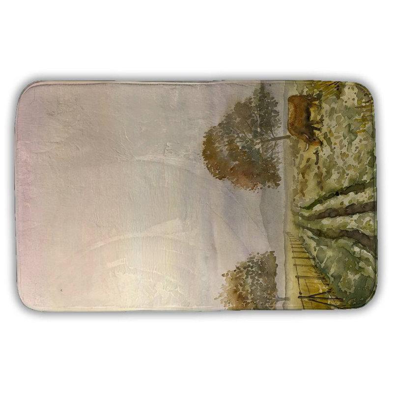 Sweet morning in the countryside Bath Mat with Non-Slip Backing - Quick Dry Memory Foam Bathroom Rug - Absorbent - Modern Plush Spa-Style - Machine Washable