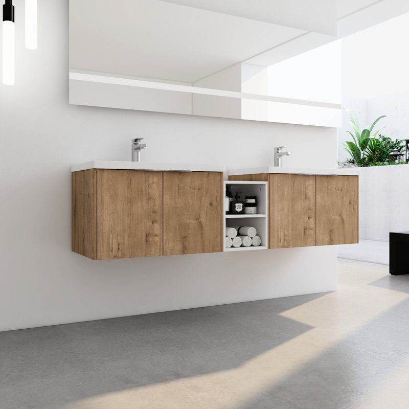 Modern Bathroom Vanity 72 Inch, Sink, Silent Soft Close Door, Extra Storage Space Inch With Smooth Ample Shelves