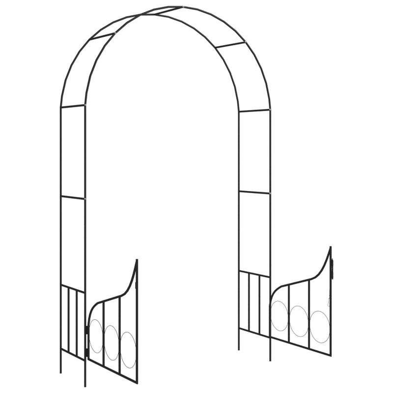 Arche de jardin avec barrière noire 54,3 po x 15,7 po x 93,7 po