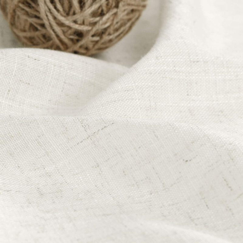 Rideaux en lin naturel crème de 90 pouces de longueur, ensemble de 2 panneaux pour le salon