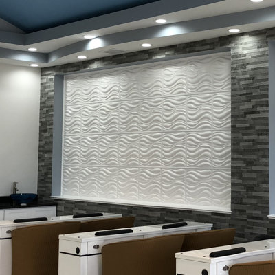 Panneau mural en bambou gris de 19,7 po x 19,7 po Cotati