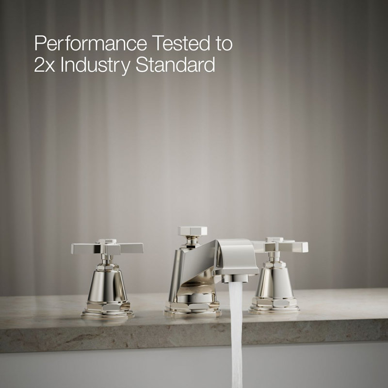 Pinstripe® Pure Deck-Mount Bath Faucet Trim for High-Flow Valve with Cross Handles, Valve Not Included