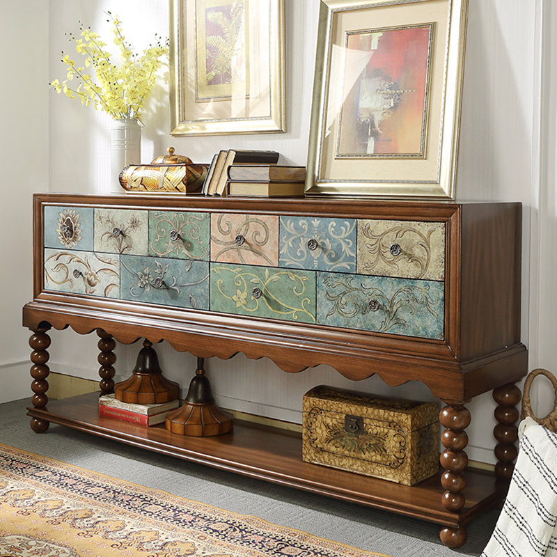 Retro Multifunctional Solid Wood Sideboard