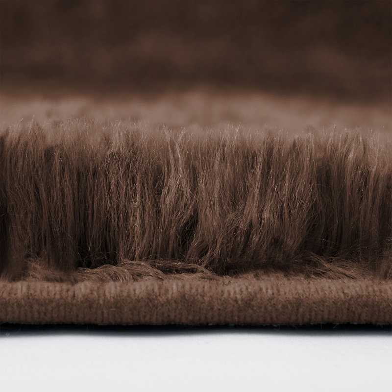 Round Solid Colour Shag 120cm X 120cm Area Rug
