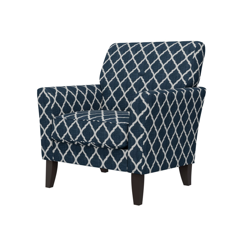 Chaise avec accoudoirs rembourrée Alex, Bleu rayonne / viscose