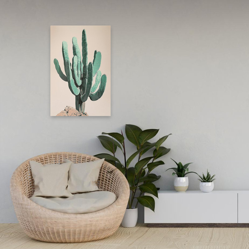 Branching Out - Cactus contemporain, plante verte, art, H 24 po x l 16 po
