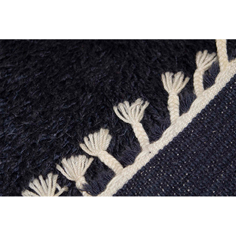 Tapis noir de haute qualité noué à la main