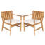 Chaises de salle à manger d'extérieur à accoudoirs en bois d'acacia avec coussins amovibles