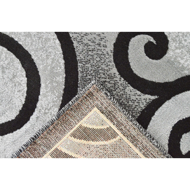 Tapis gris / noir Cosper, Rectangle 8 pi x 10 pi 5 po