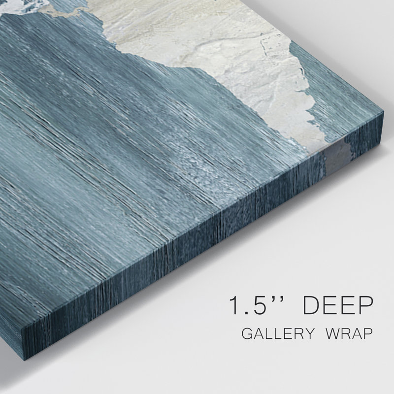 " Navy World Map " 3 - Pieces, 12" H x 24" W x 1" D