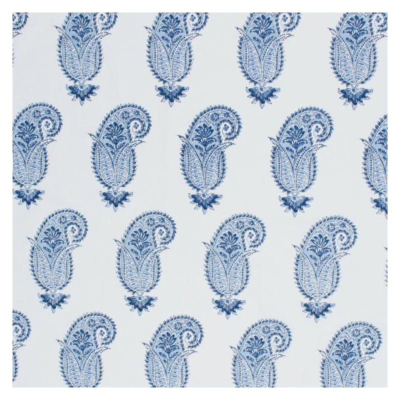 Tissu à motif cachemire Suite Akbar, Bleu porcelaine de Chine
