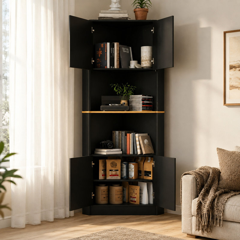 Armoire de rangement de 67 po de hauteur avec tablettes réglables