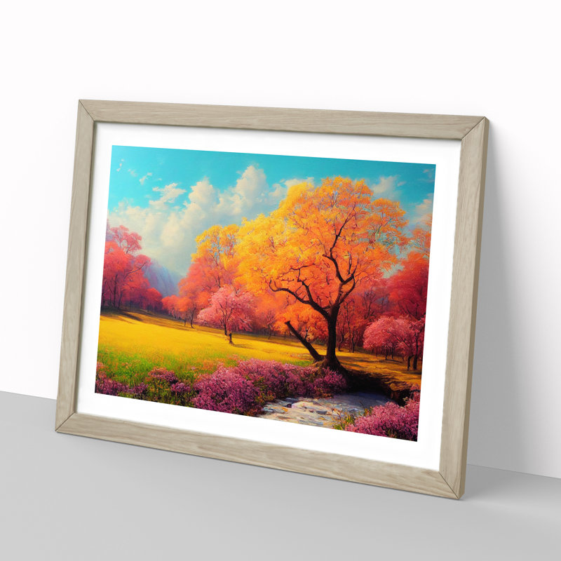 Spring Forest Landscape Vol.1 - Framed Print, 25cm H x 34cm W x 2cm D, Oak