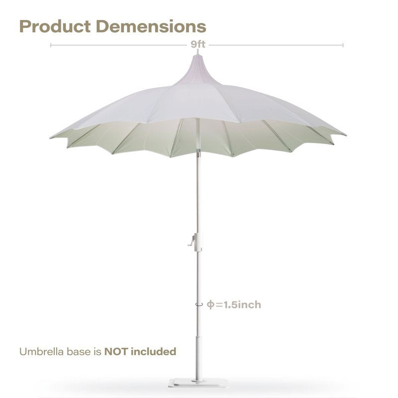 Parasol d'extérieur inclinable 108 po Kaia, Vert dégradé, sans lumière DEL