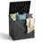 22.07"W 32 Gallon Resin Outdoor Indoor Deck Box For Patio Cushion And Garden Tools(Black)-122481014