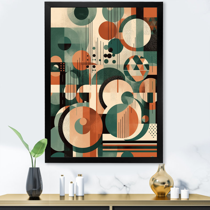 «Mid Century Artistic Transformations III», reproduction sur toile, Cadre photo noir, H 32 po x l 16 po x P 1 po