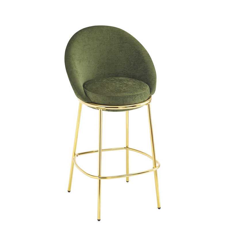 Tabouret de bar d'intérieur de luxe moderne avec pieds dorés polis